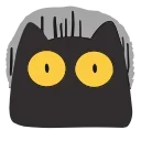 black kitty emoji 😨