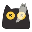 black kitty emoji 😵