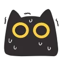 black kitty emoji 😰