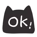 black kitty emoji 👌
