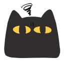 Эмодзи black kitty 😵‍💫