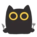 Емодзі black kitty 🍴