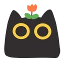 black kitty emoji 🌷