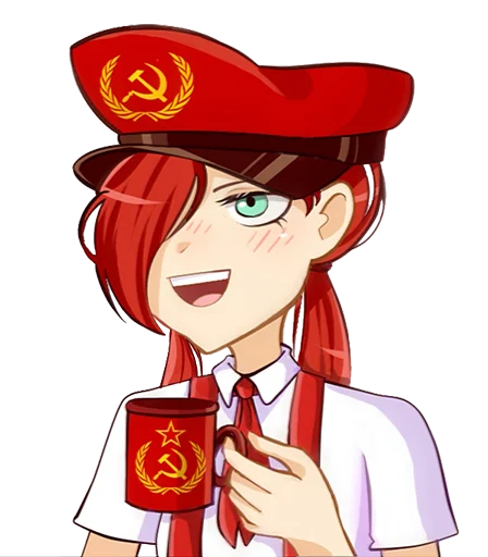 Telegram stiker «комунизм тян» 🤔