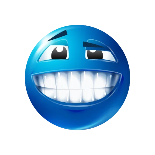 Стикер blue emoji 😁