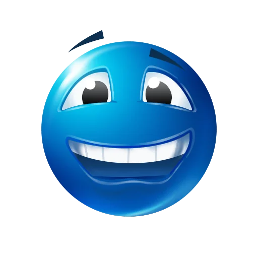Стикер blue emoji 😃