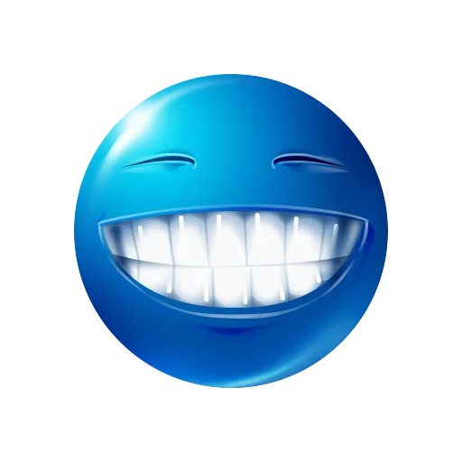 blue emoji stiker 😁