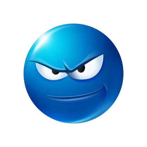 blue emoji stiker 😏