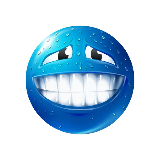 Стикер blue emoji 😅