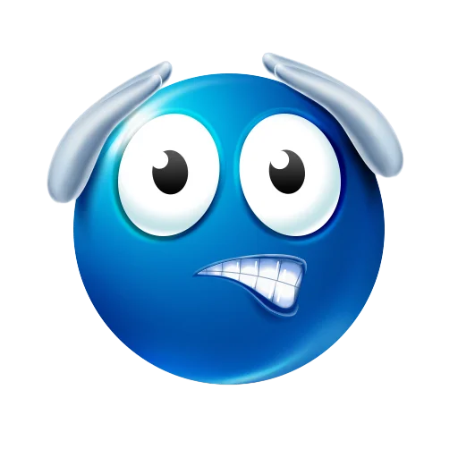 Стікер Telegram «blue emoji» 😨