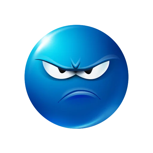 Telegram Sticker «blue emoji» 😡