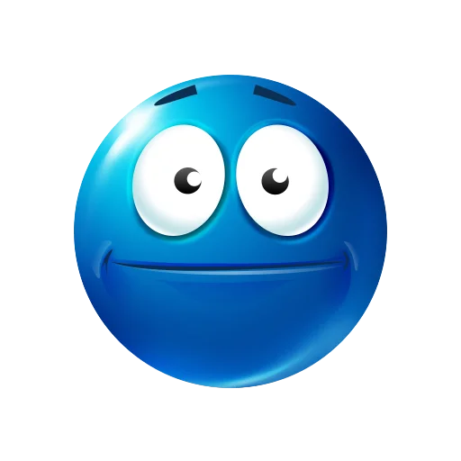 Telegram Sticker «blue emoji» 😑