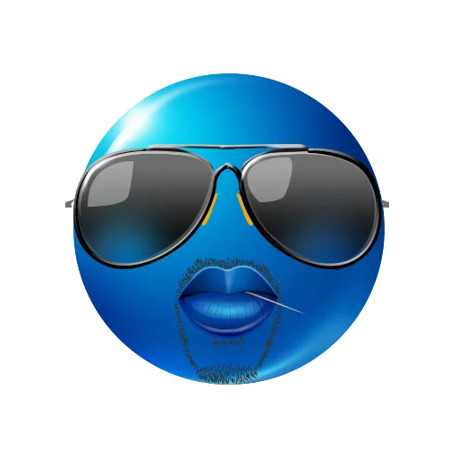 Telegram stiker «blue emoji» 😎