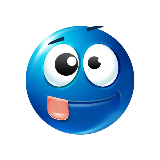 blue emoji stiker 🤪