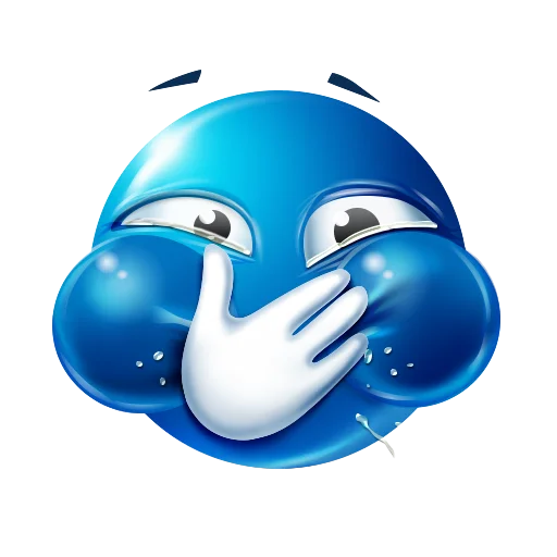 blue emoji sticker 🤭