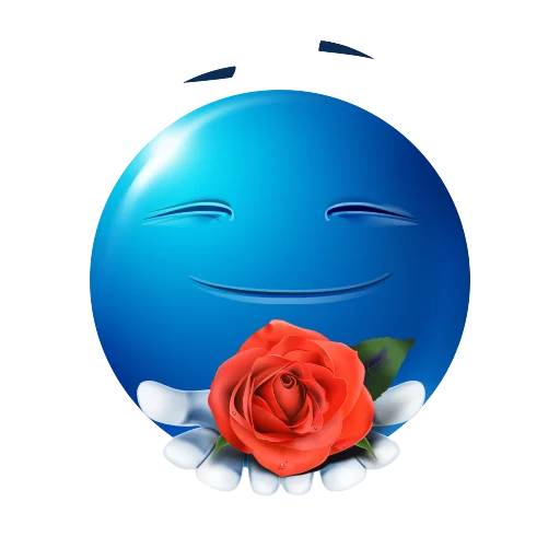 Стикер blue emoji 🌹