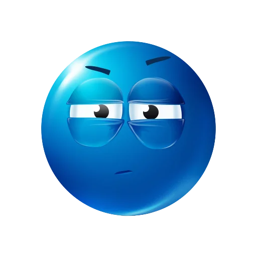 blue emoji sticker 🤨