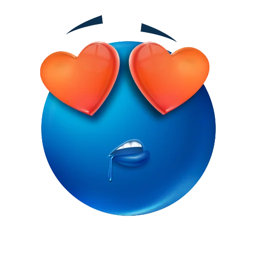 blue emoji sticker 😍