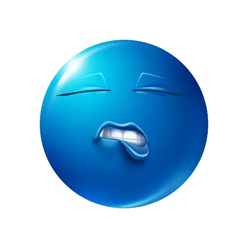 blue emoji stiker 🥴