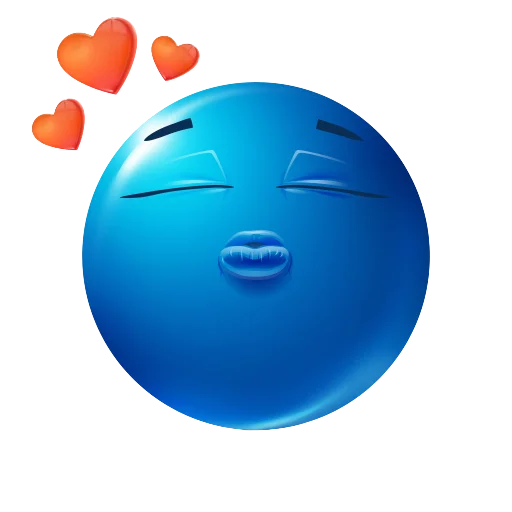 Стикер blue emoji 😘