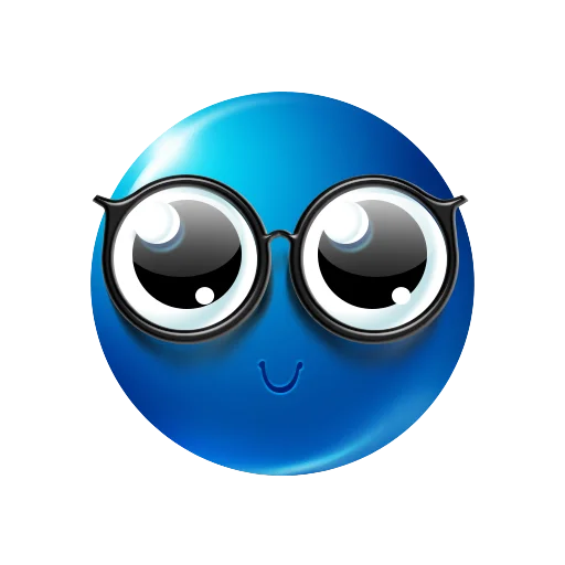 Стикер Telegram «blue emoji» 🤓