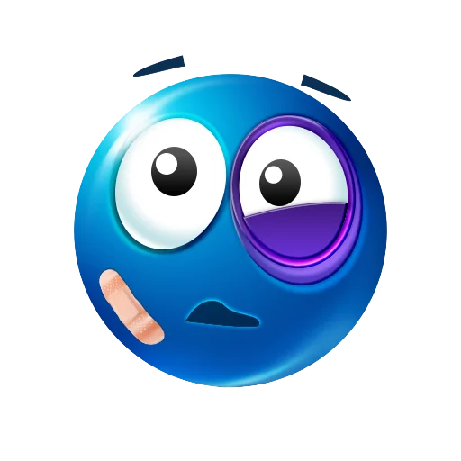 Стікер Telegram «blue emoji» 🤕