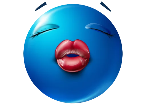 Telegram Sticker «Blue Emotions» 😘