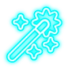 Telegram emojisi «голубой неон» 🪄