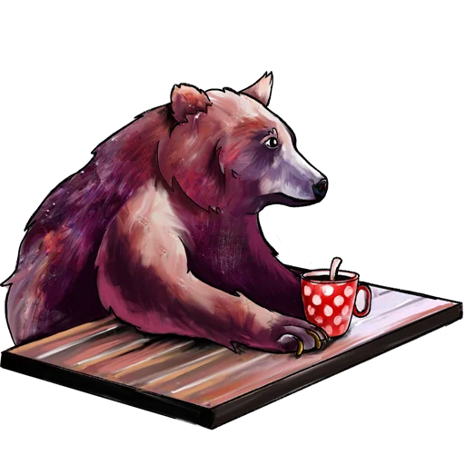 Telegram Sticker «Bear» ☕️