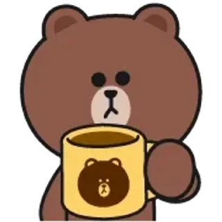 Стікер Brown and Cony ☕️