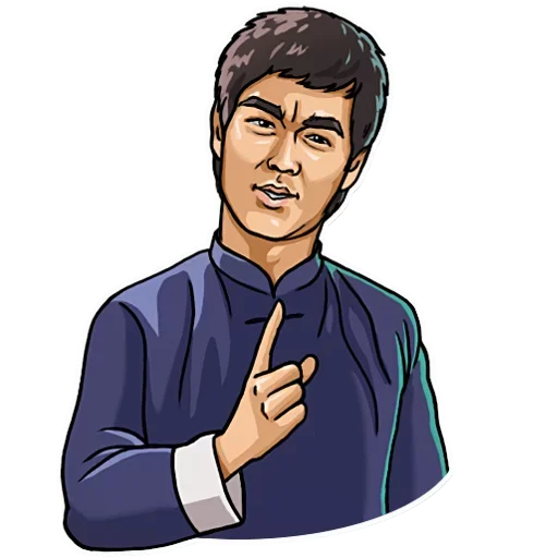 Telegram stiker «Bruce Lee» ☝️