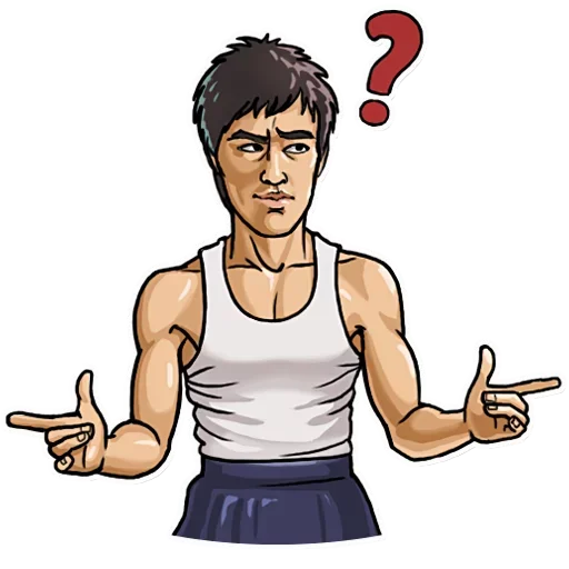 Telegram stiker «Bruce Lee» 🤔