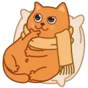 Bubo the Scarfcat emoji 🤔