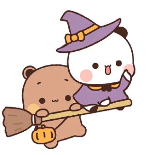 Bubu and Dudu Halloween sticker 🧹