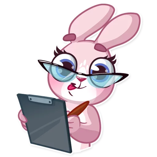 Стикер Telegram «Bunny Rosy» 🎓