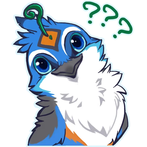 Telegram Sticker «CLICK the sprouty jay» ❓