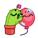 Емодзі Cactus And Balloon 😘