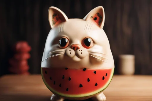 Стикер Telegram «Cat And Watermelon» 🍉