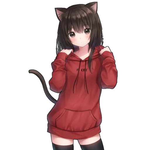 Эмодзи Catgirls in hoodies 🙂