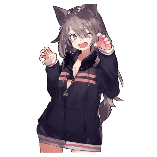 Telegram Sticker «Catgirls in hoodies» 😈