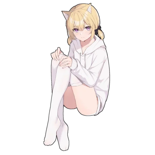 Telegram stiker «Catgirls in hoodies» 😑