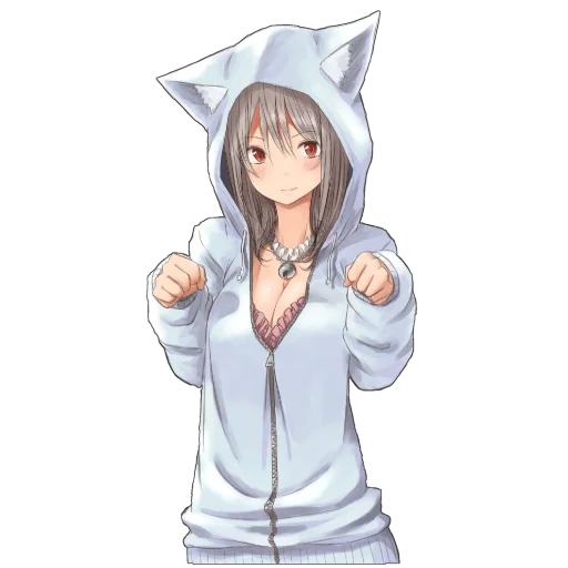 Catgirls in hoodies sticker 😓