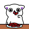 Эмодзи Cat White Emoji 🍴