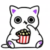Эмодзи Cat White Emoji 🍿