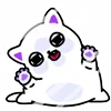 Эмодзи Cat White Emoji 👅