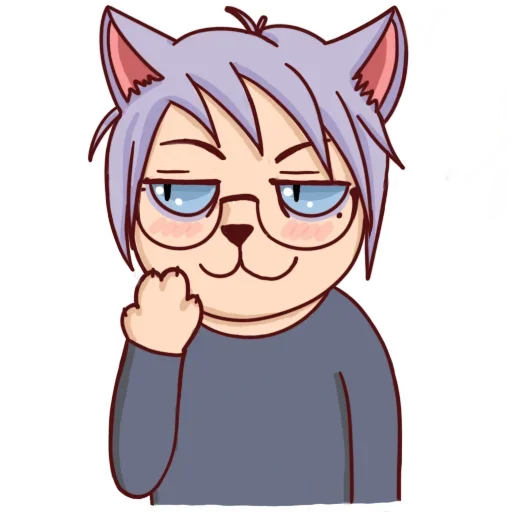 Telegram Sticker «Cat boy for you» 😔