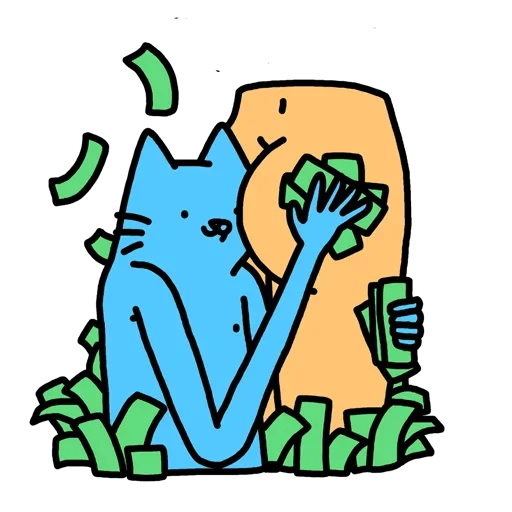 Telegram stiker «Cat absolutelly blue» ?