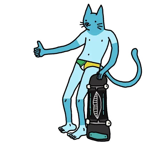 Емодзі Cat absolutelly blue 😱