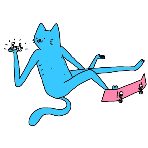 Cat absolutelly blue stiker 😱