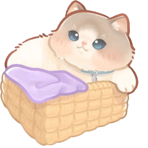 Стикер Telegram «Милые котики 🐱» 🧺